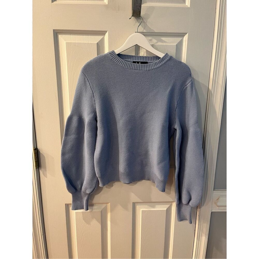 Lulu’s Light Blue Puff Sleeve Sweater sz M NWOT